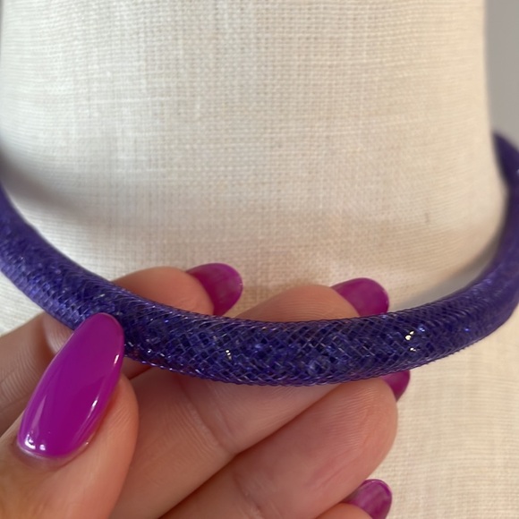 SWAROVSKI stardust purple crystal wrap bracelet /  choker LIKE NEW - Picture 6 of 9